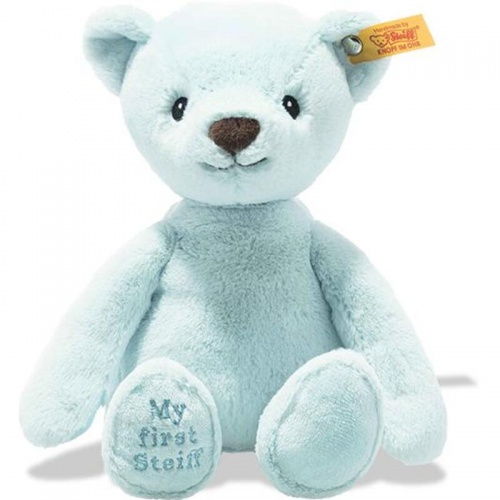 Steiff My First Soft Cuddly Friend In Pale Blue Plush Teddy Bear Gift Boxed